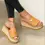 Thumbnail: Summer Wedges Ladies Outside Shoes Basic Clog Wedge Slipper Flip Flop Sandals