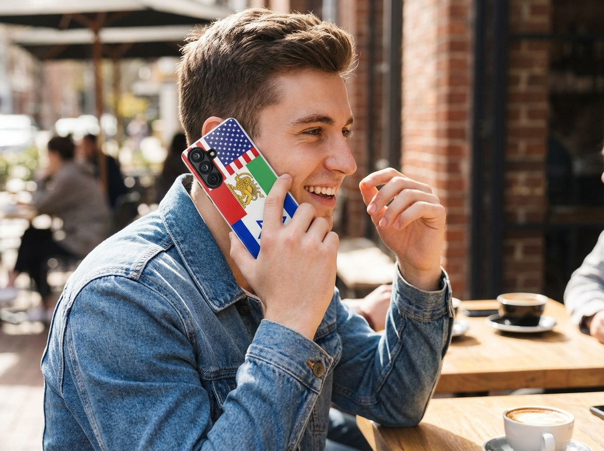 Mixed Flag Collage Phone Case | American, Iranian, Israeli Flag, 50 Sizes