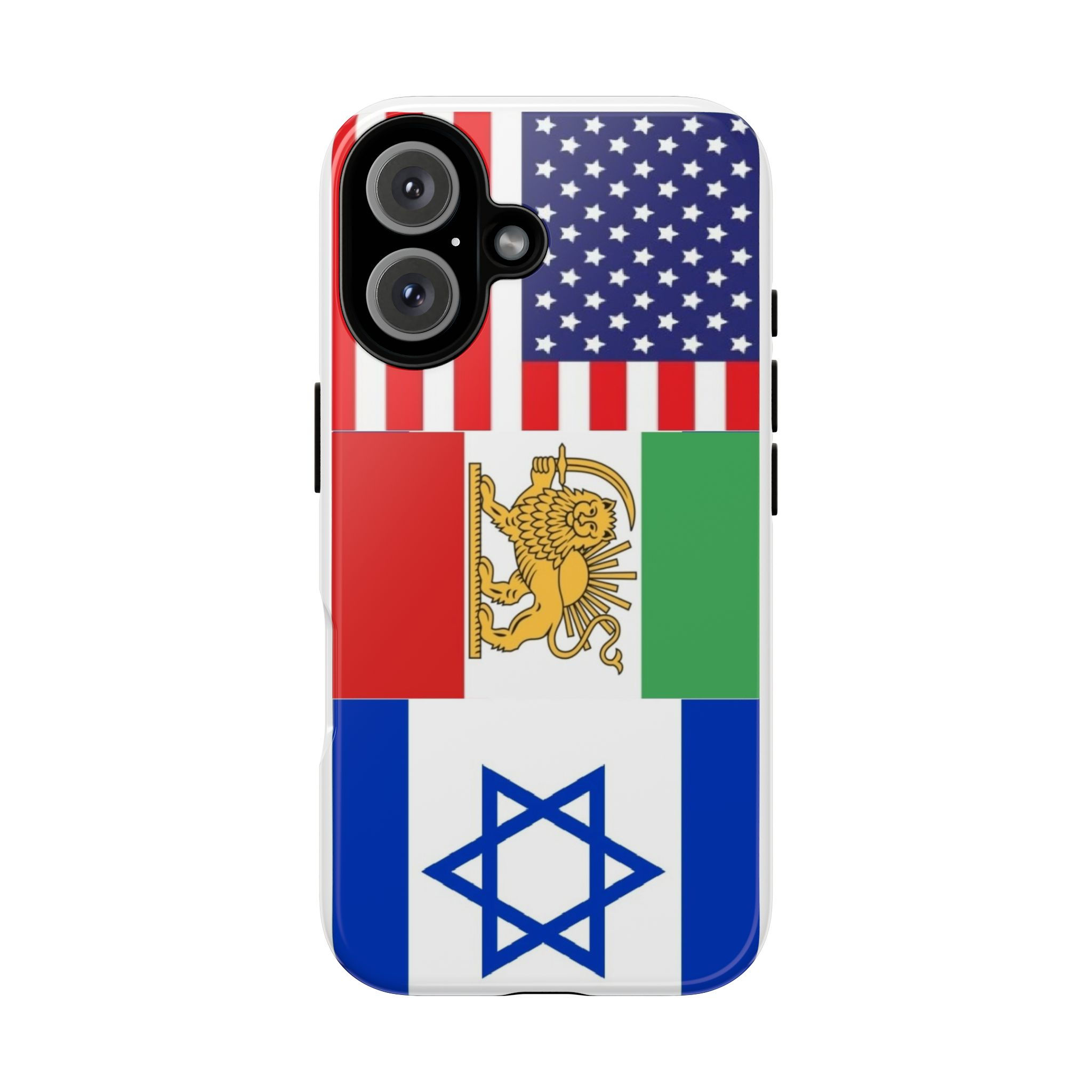 Mixed Flag Collage Phone Case | American, Iranian, Israeli Flag, 50 Sizes