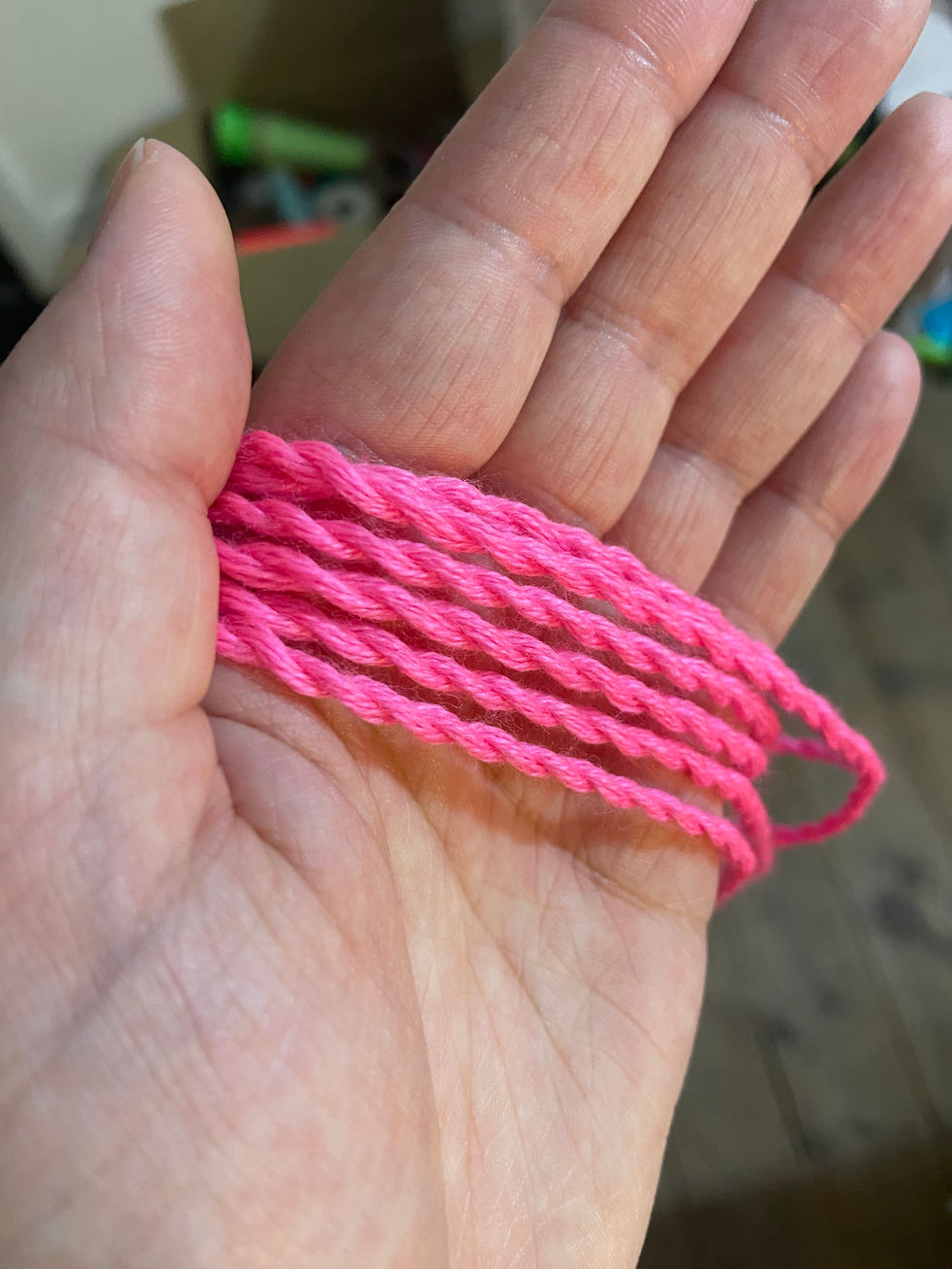 Hand twisted merino wool cord made by me