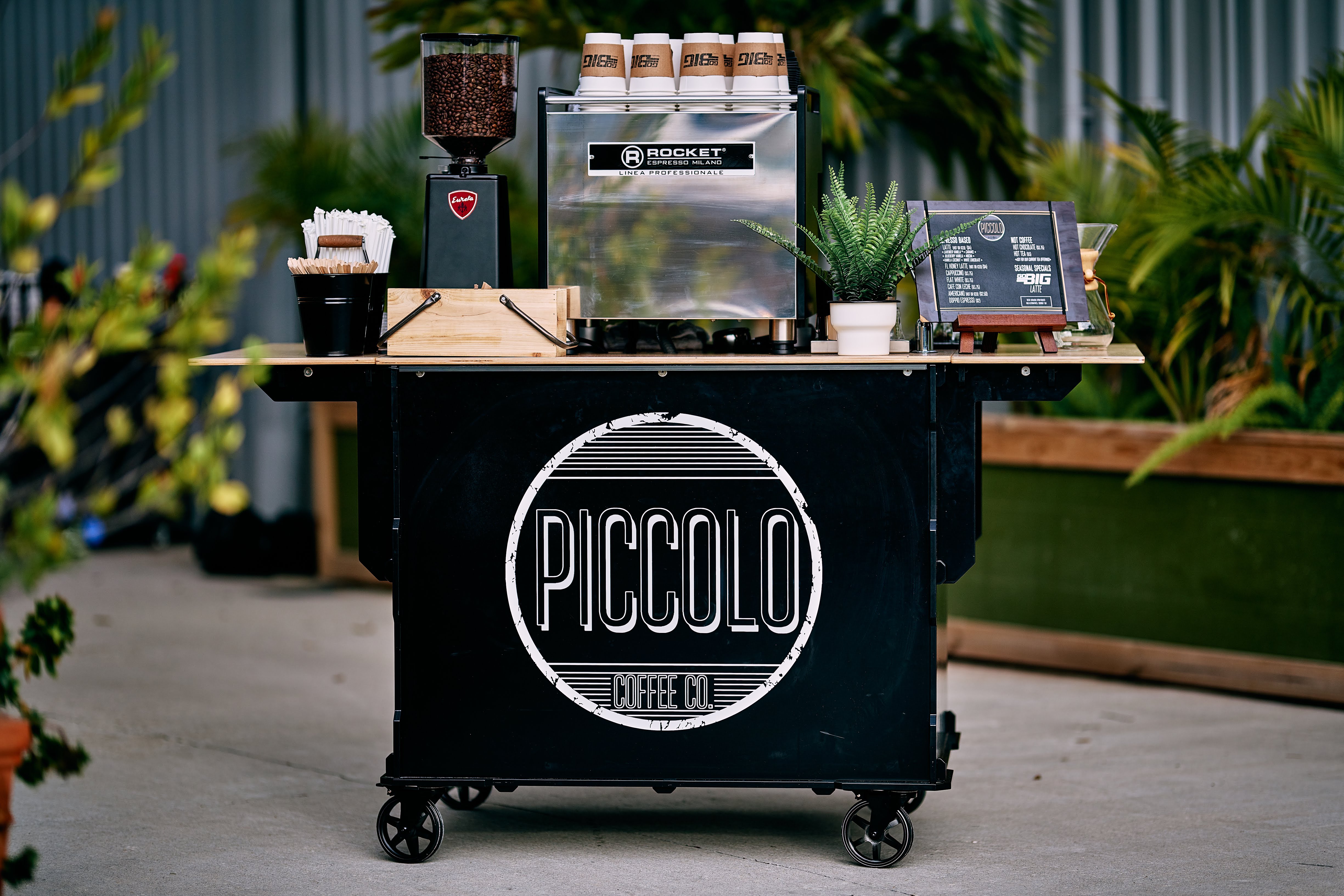 Piccolo Coffee Co. mobile coffee cart and team in Winter Garden, FL