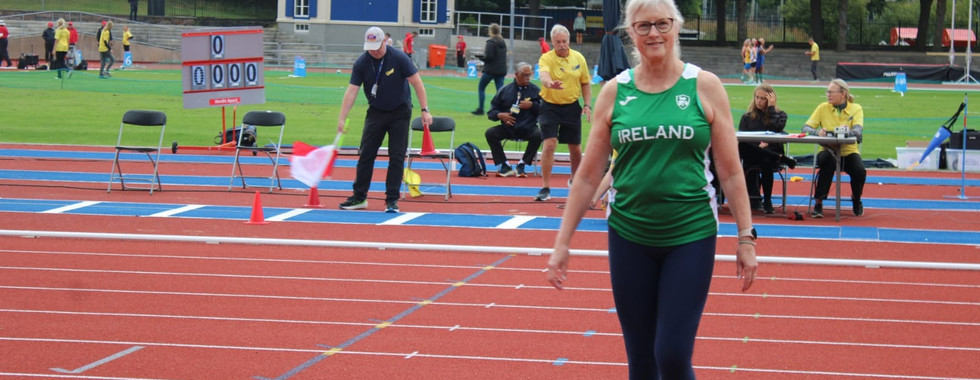 DSD’s Lucy Moore at the World Masters Athletics Championships in Gothenburg, August 2024