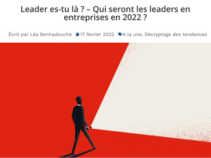Parution dans Le Monde des Grandes Écoles: "Leader, es-tu là?"
