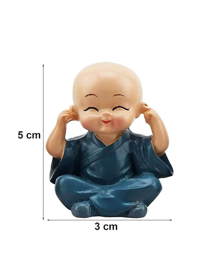 Thumbnail: Set of 4 Miniature Buddha Monk Statues for Home Decor and Gifts