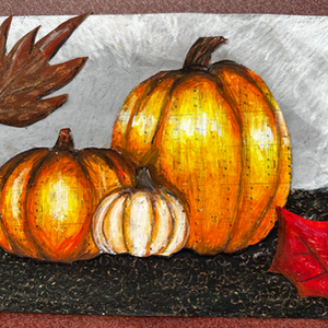 Fall Pumpkins (Mixed Media)