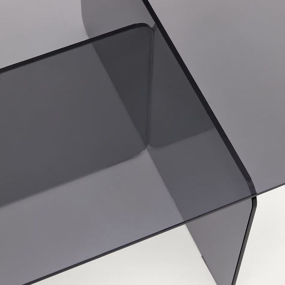 Miniatura: Mesa de centro Zaren de cristal templado gris 120 x 60 cm