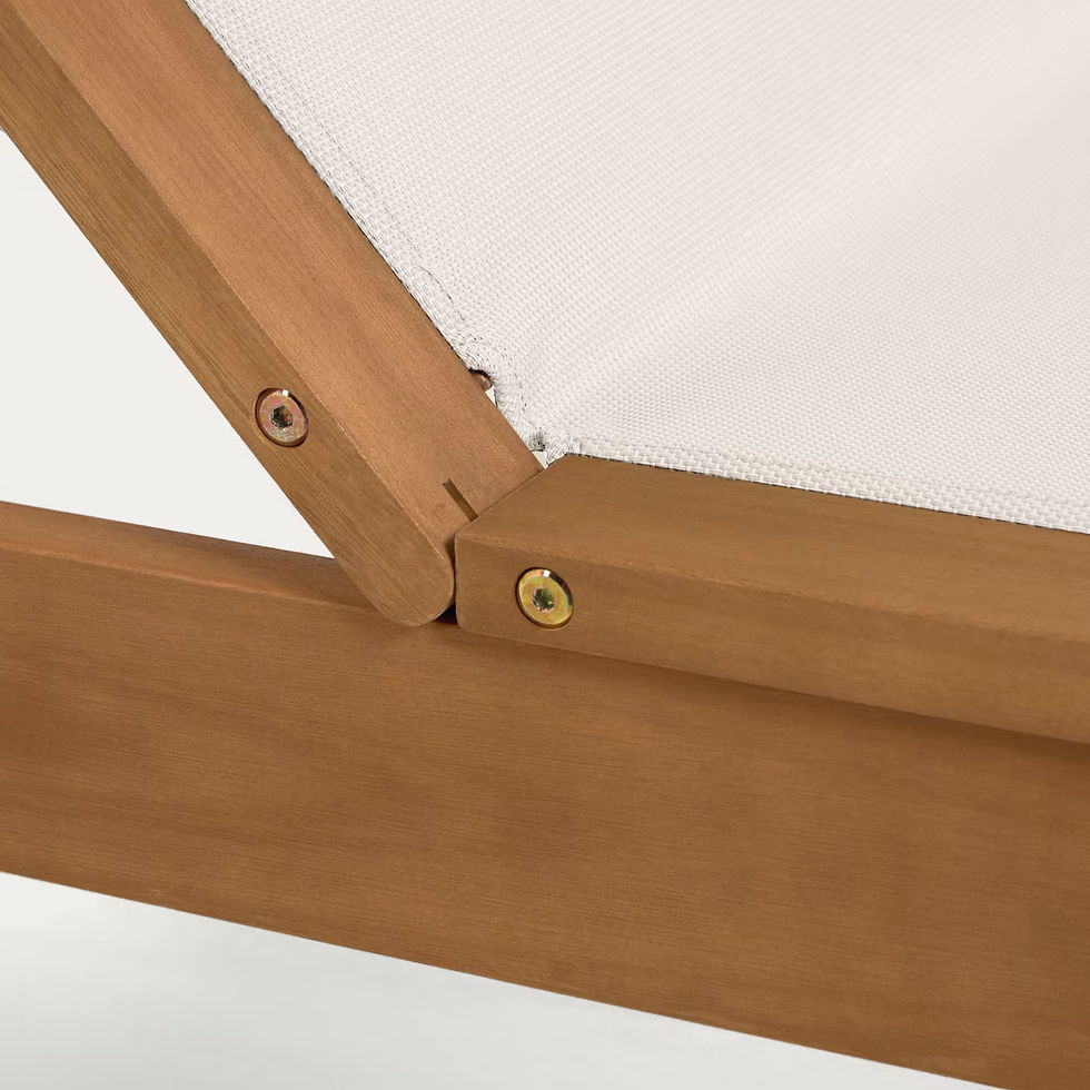 Miniatura: Tumbona de exterior Caterin beige y madera maciza