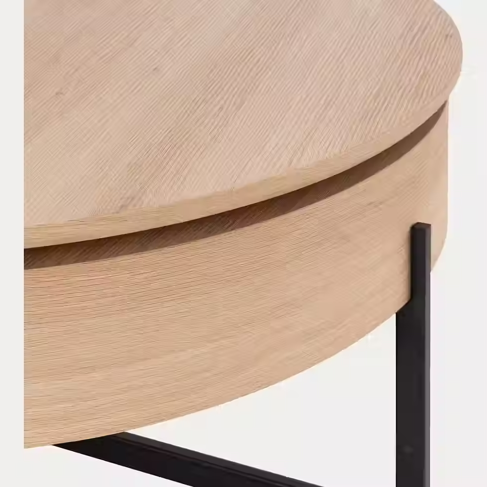 Miniatura: Mesa de centro con mesa giratoria de madera