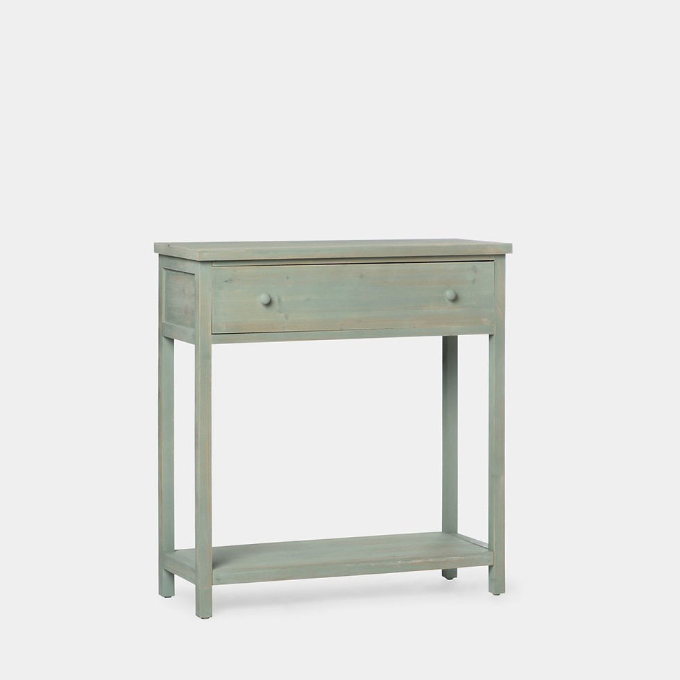 Miniatura: Mueble recibidor en madera reciclada color verde decapado