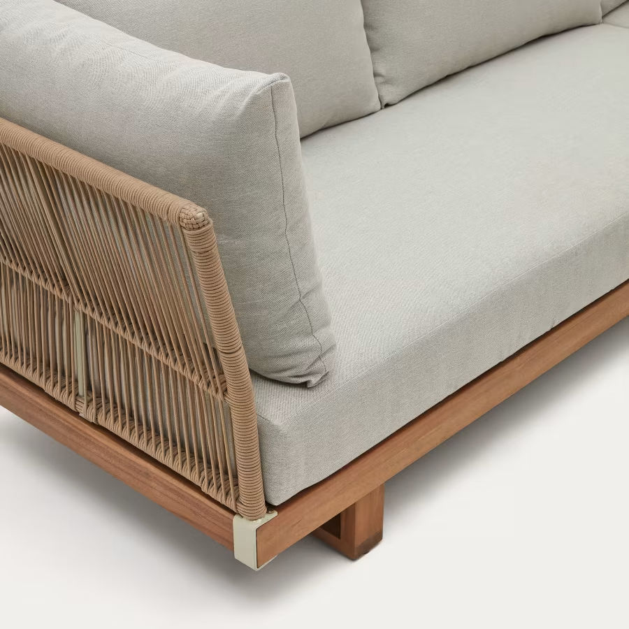 Miniatura: Set Raco de sofá rinconero 5 plazas y mesa de centro de madera maciza