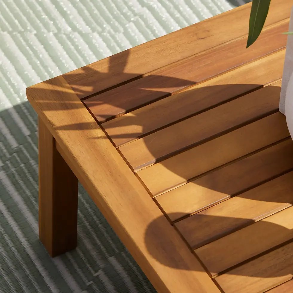 Miniatura: Conjunto de sofá esquinero de madera para jardín