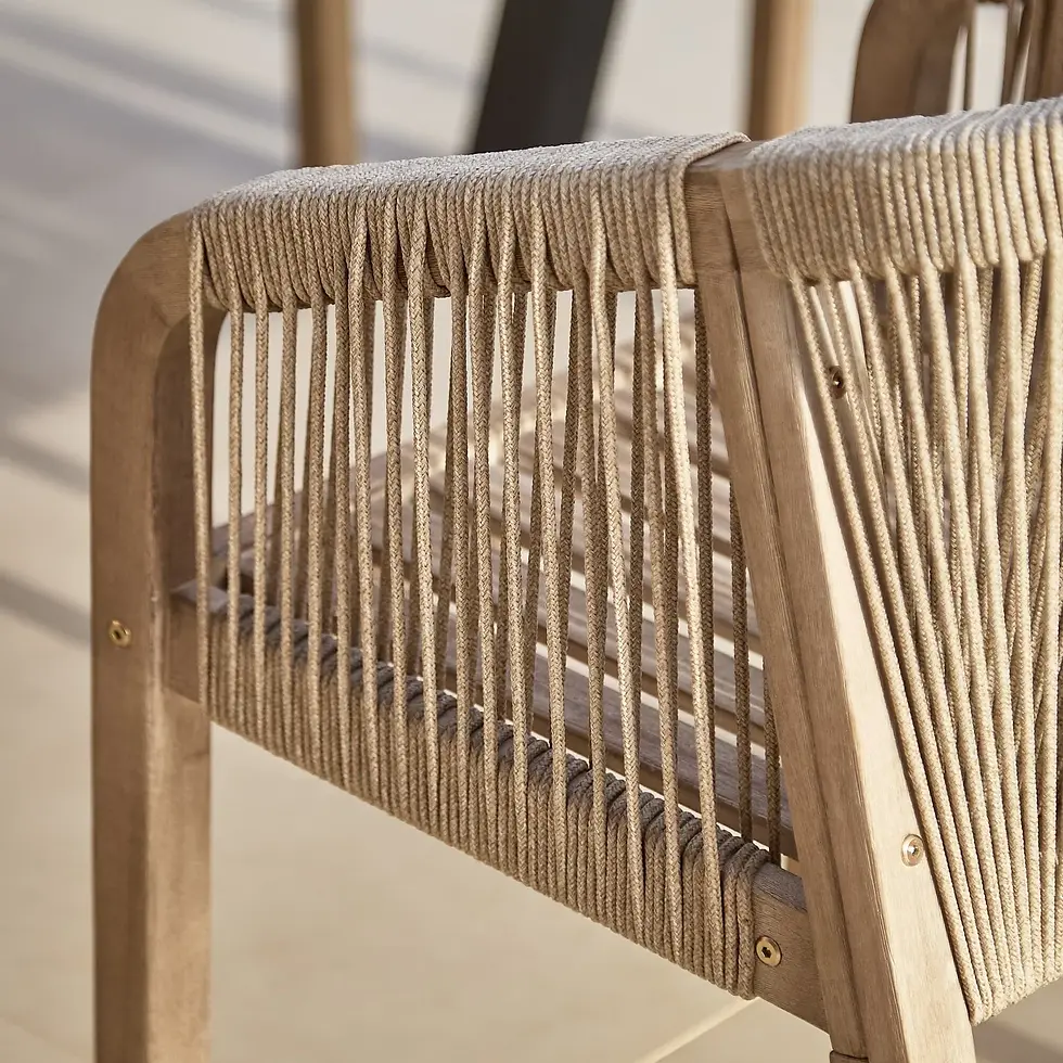 Miniatura: Conjunto de sofá de comedor esquinero de madera para jardín Shiro con 2 sillas