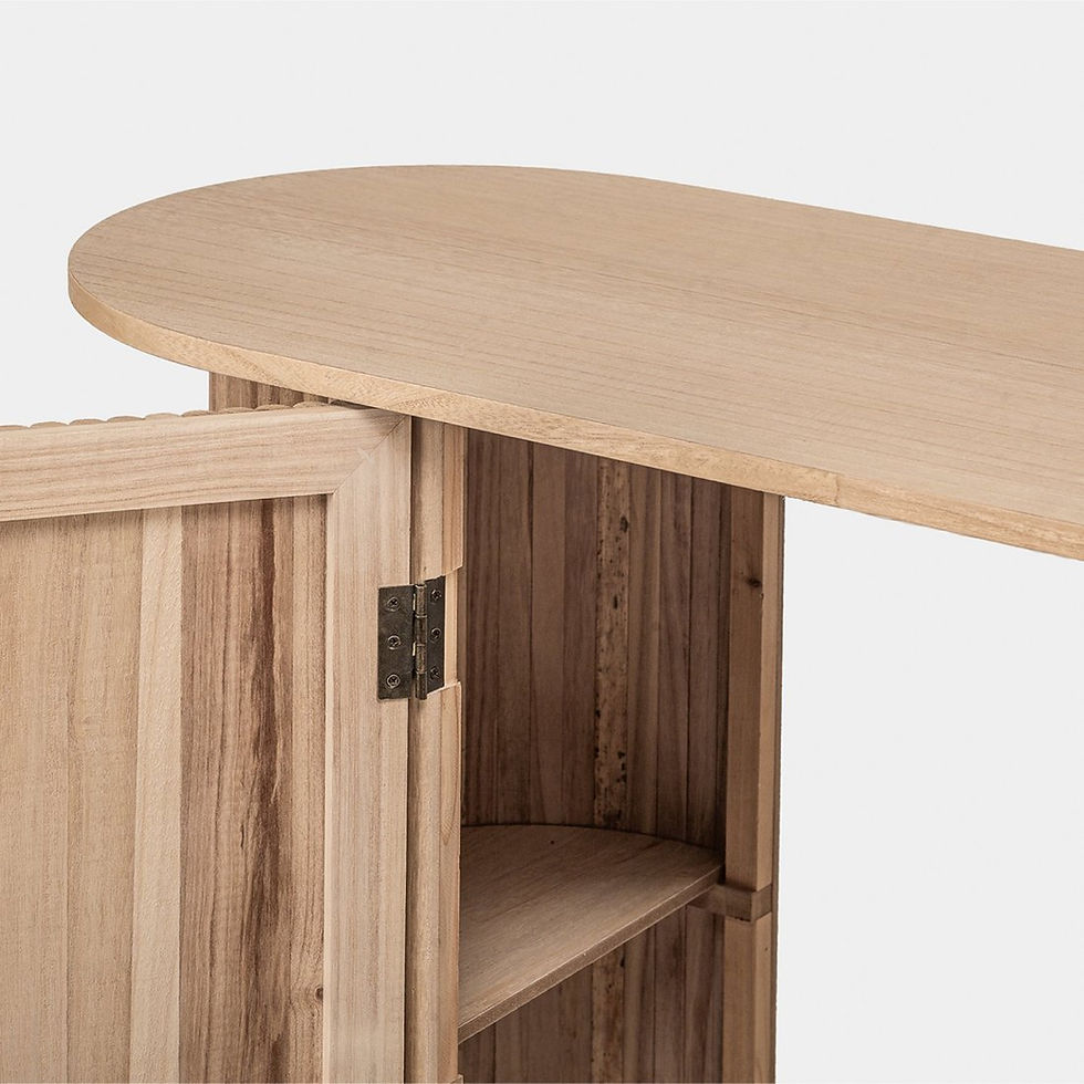 Miniatura: Consola en chapa de fresno y madera de paulownia