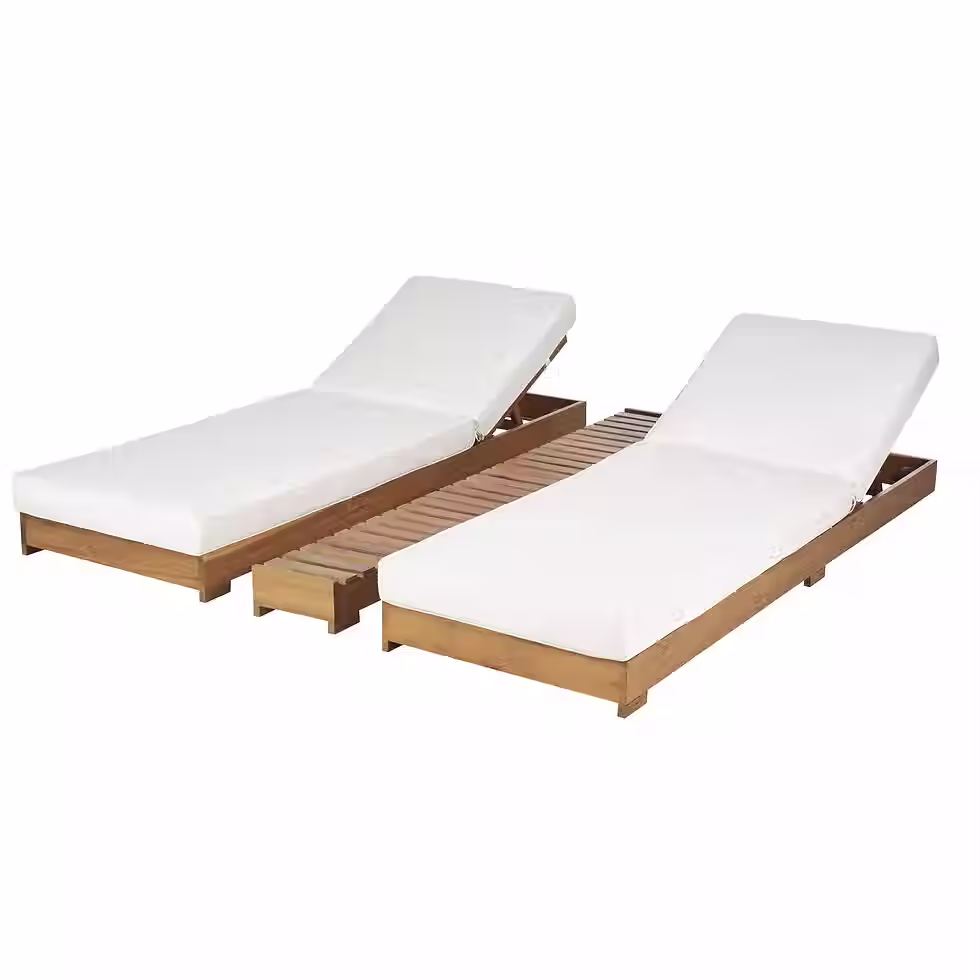 Miniatura: Tumbona doble en madera de acacia