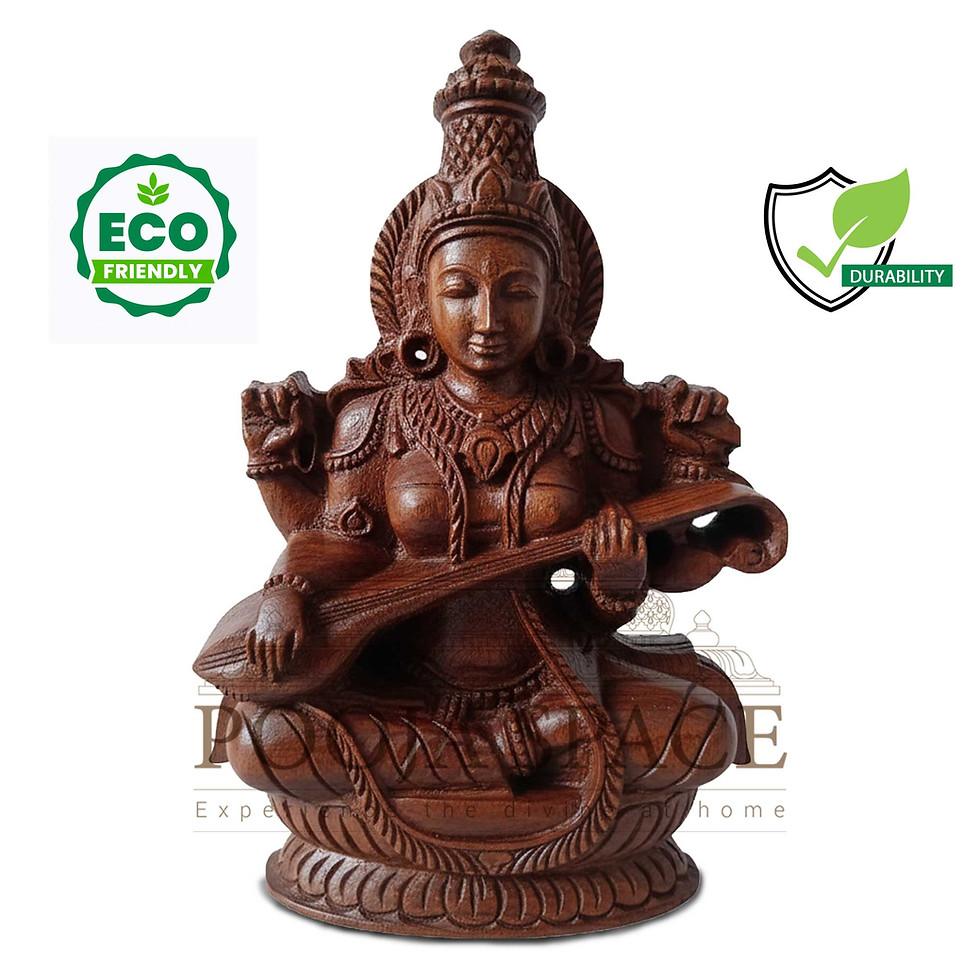 Wooden saraswathi wall hanging - motif