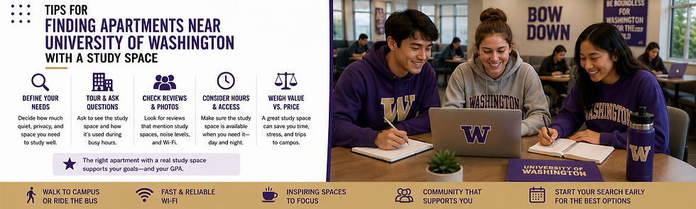 apartments near university of washington with a study space