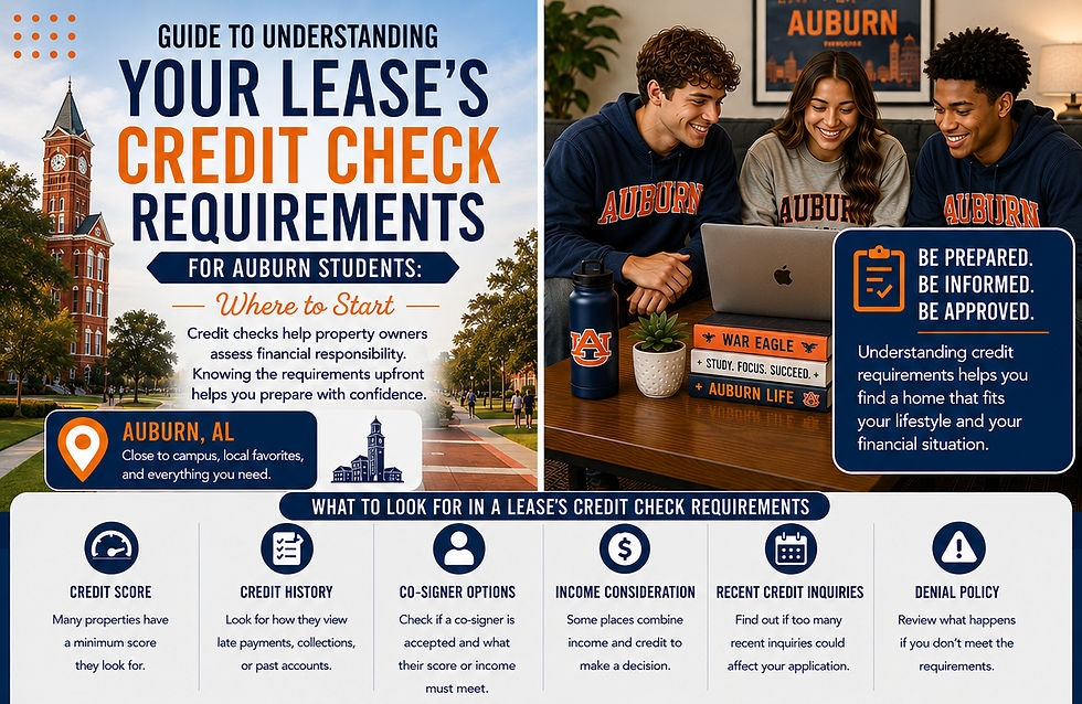 Guide to Understanding Your Lease's Credit Check Requirements for Auburn Students: Where to Start