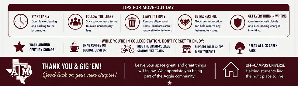 move-out checklist for college station students