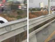 Automóvil se sale de la cinta asfáltica del Periférico Ecológico