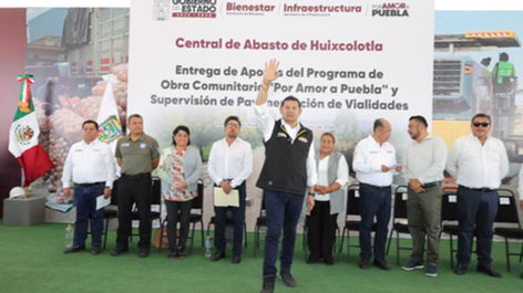 Gobierno Estatal impulsa obra comunitaria y moderniza Central de Abasto Huixcolotla