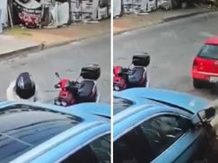 Motoladrón se roba los espejos de un auto en menos de un minuto en Cholula