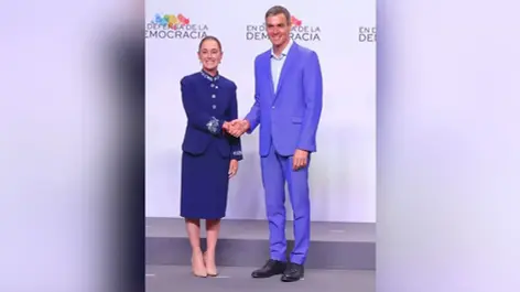 Sheinbaum se reúne con Pedro Sánchez para abordar energías renovables y lo invita a México