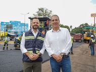 Supervisa Pepe Chedraui trabajos del Tren Capitalino de Pavimentación en bulevar Héroes del 5 de Mayo