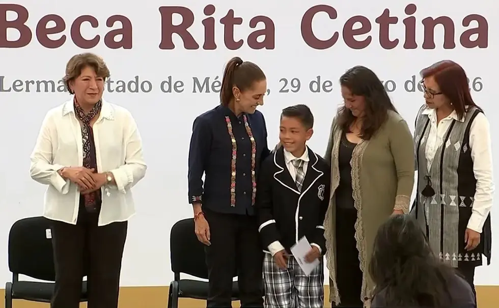 Sheinbaum inicia gira en Edomex con entrega de becas Rita Cetina