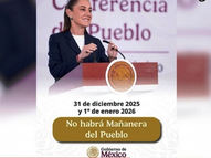 No hay conferencia del pueblo este 31 de diciembre ni mañana 1 de enero, recuerda Sheinbaum