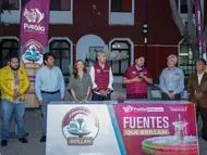 Entrega Gobierno de Pepe Chedraui fuente del Parque Sor Juana Inés de la Cruz