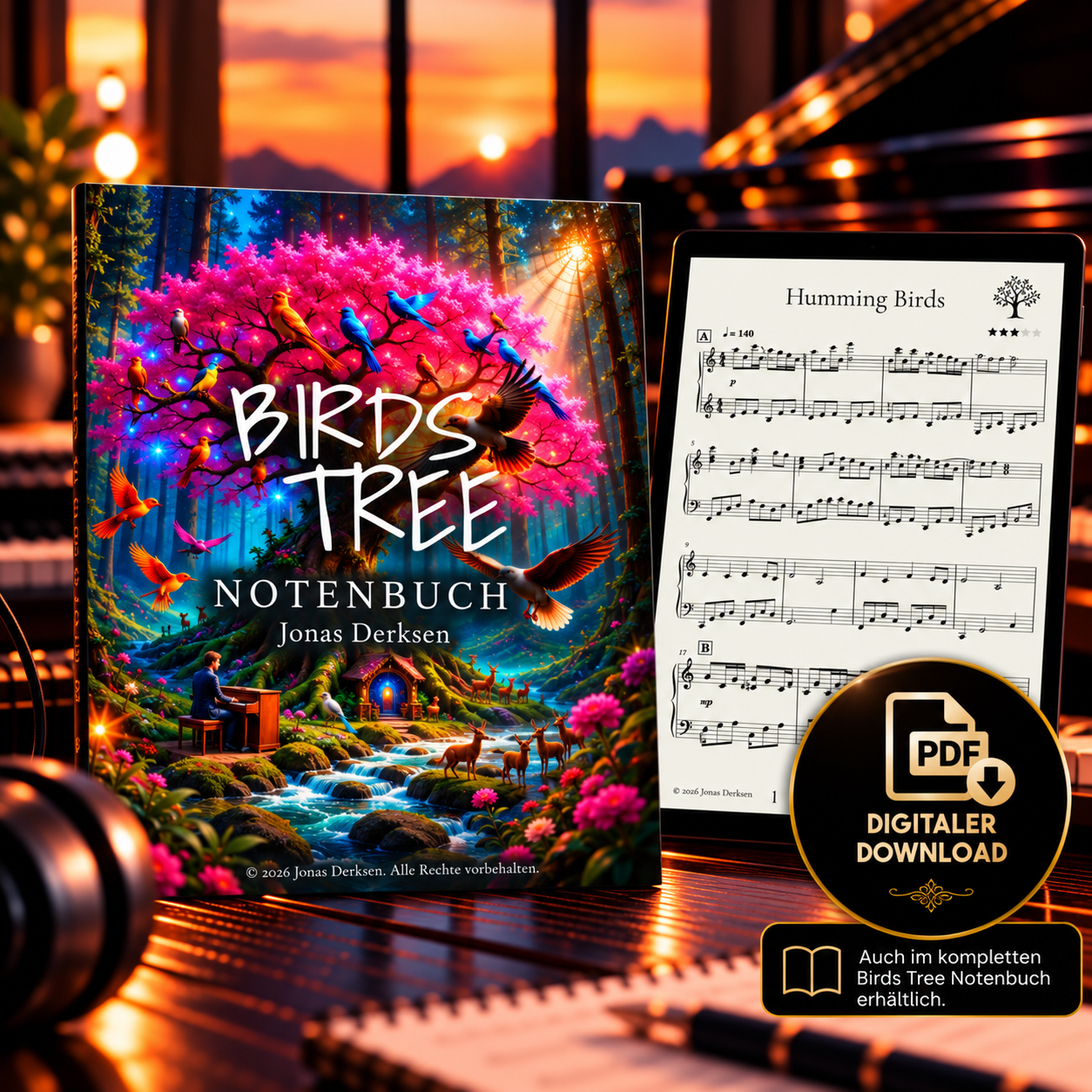 13 Humming Birds von Jonas Derksen (Digitale Piano Sheetmusic)
