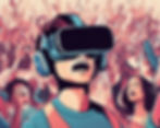 An illustration of a VR concert.