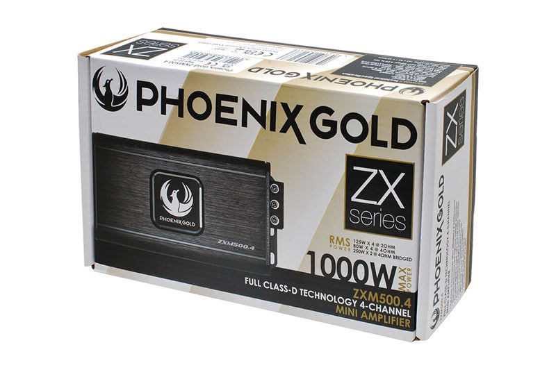 Phoenix Gold ZXM500.4 – מגבר 4 ערוצים קומפקטי Class D מסדרת SUPER Mini