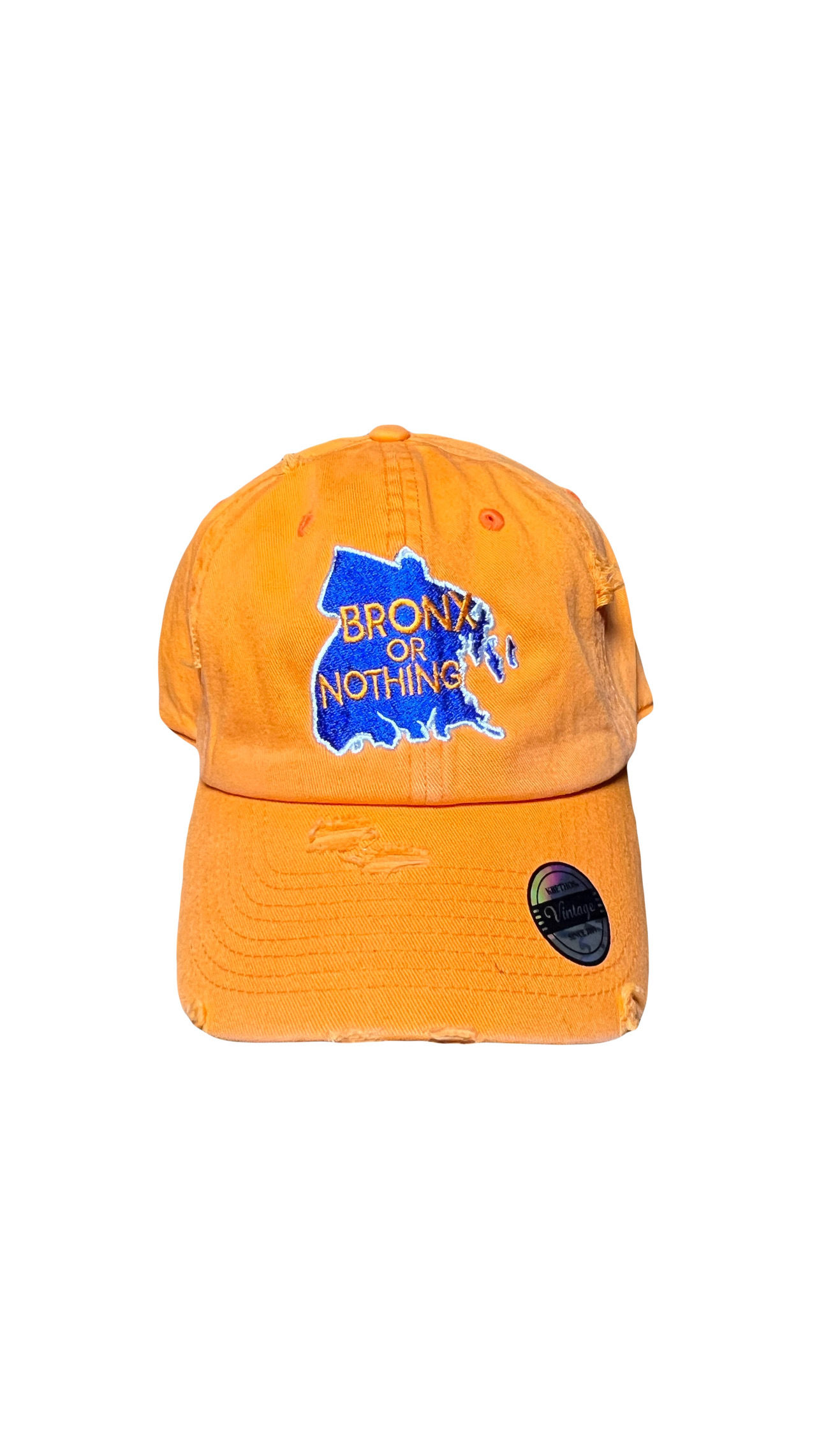 Orange/Royal blue Distressed Dad Hat