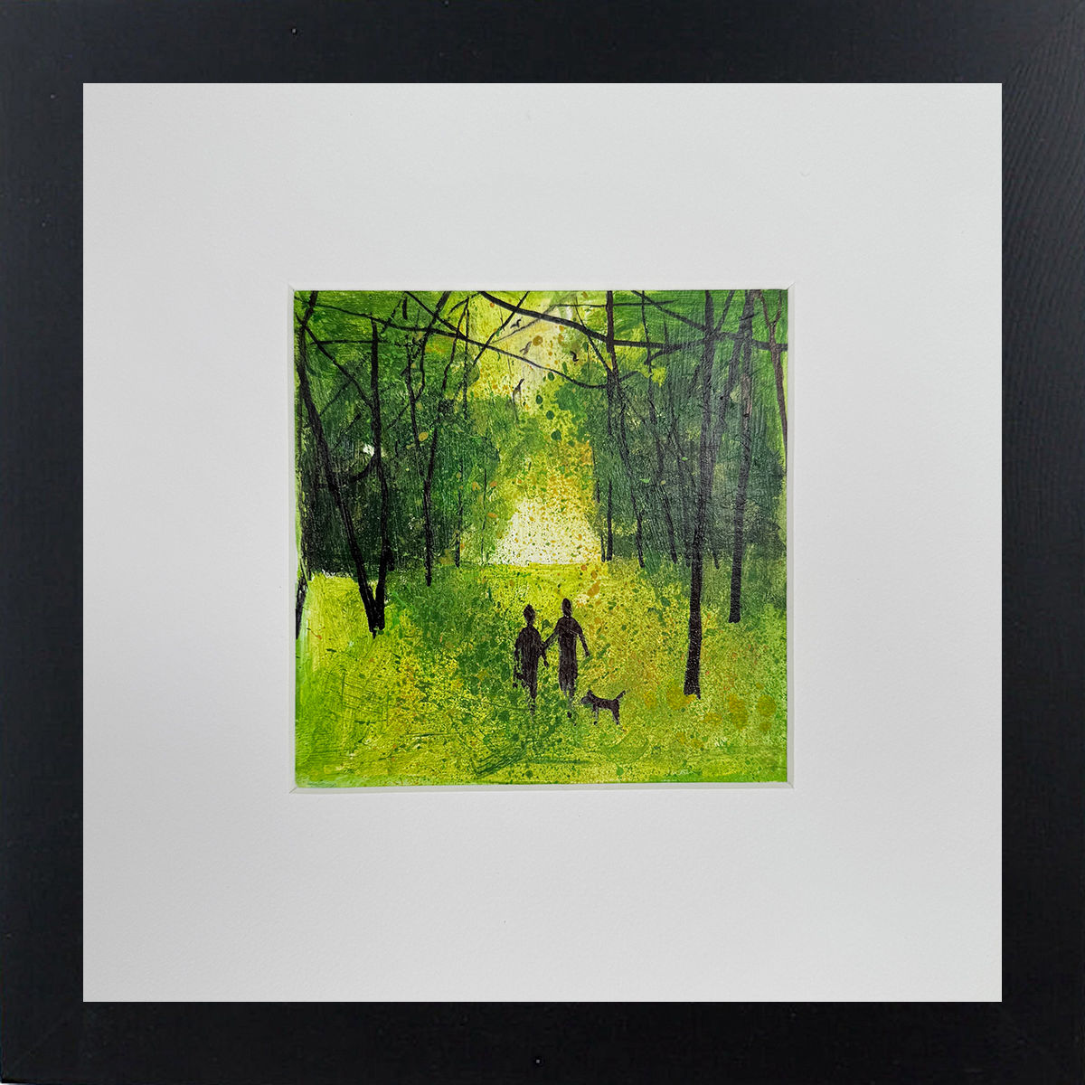 Seasons  - Spring Walk with the dog framed