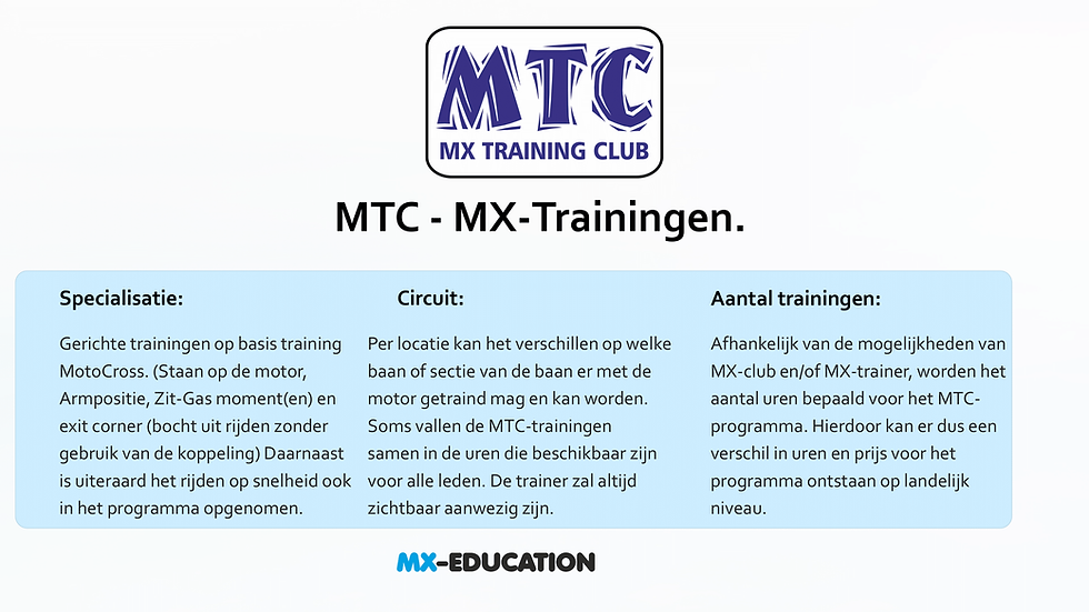 MTC club training Bijlage