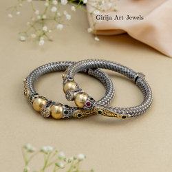 Intricate silver Jadau bangles