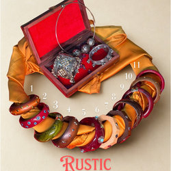 Rustic Stack jewelry box with numbered colorful bangles
