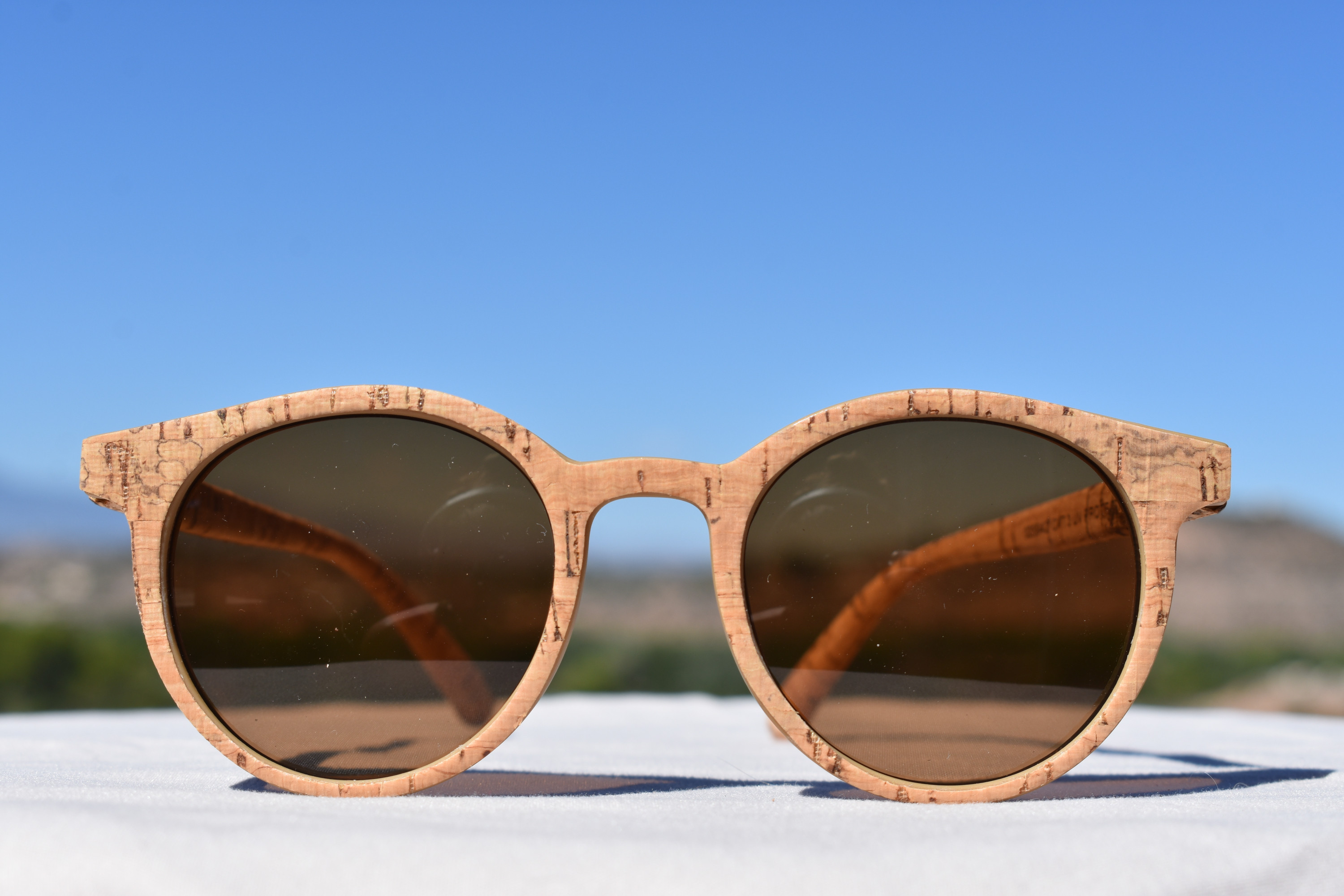 Cork Sunglasses with Case-Hummingbird + Flowers
