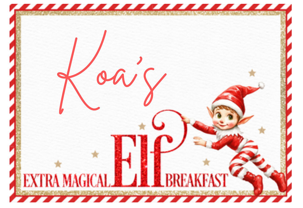 Personalised Elf breakfast placemat