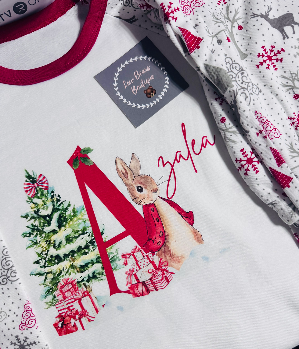 personalised Letter flopsy Christmas pjs