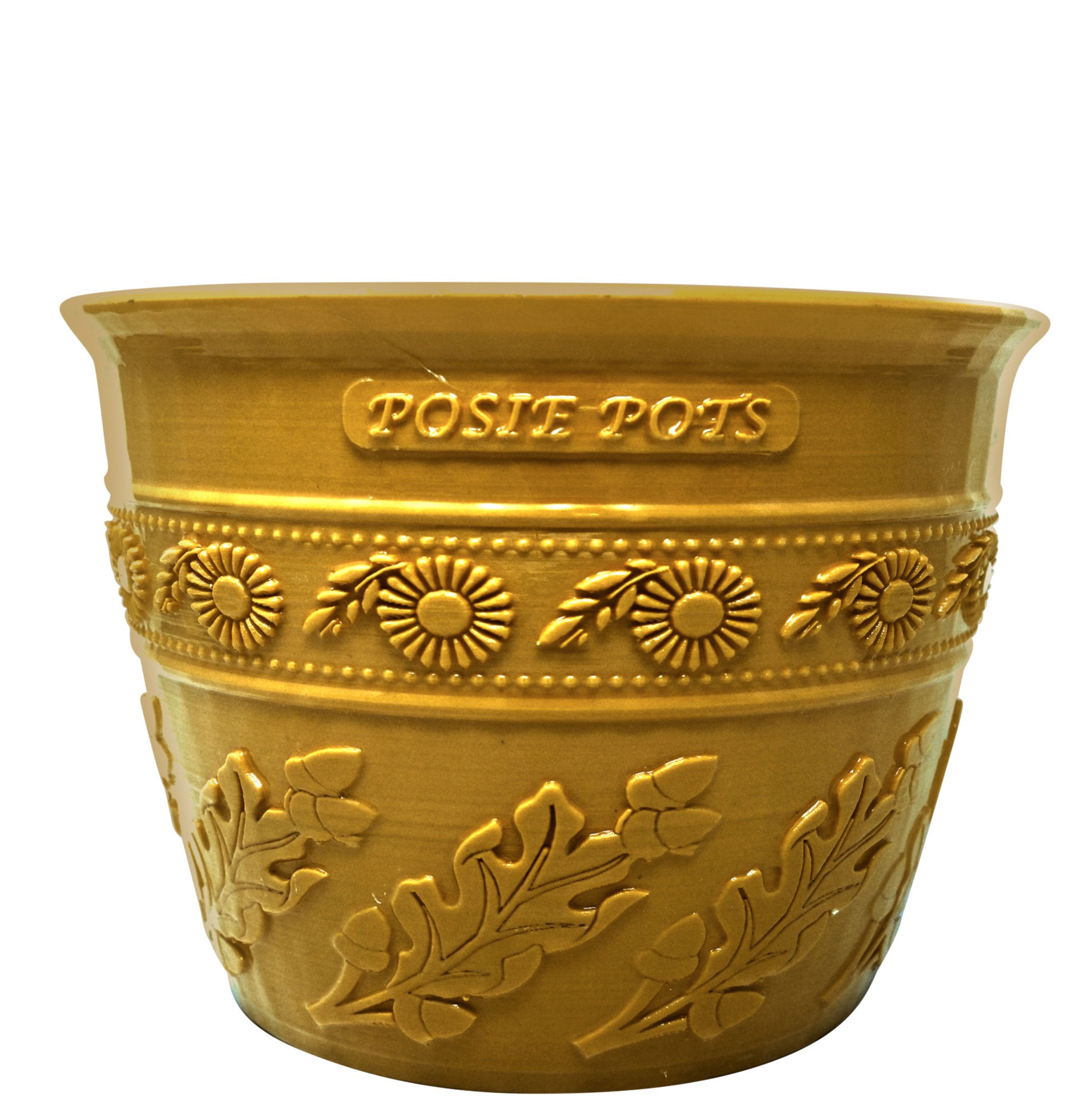 signature gold fall floral posie pot's self watering planter