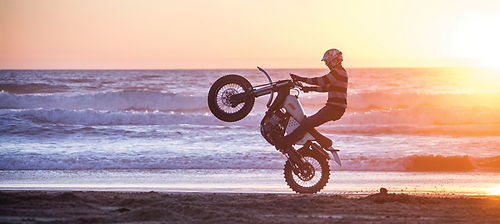 Ivan Ramirez doing a wheelie on his RSD custom KTM