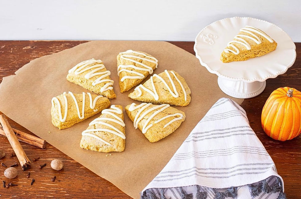 Pumpkin Scones & Cream Cheese Drizzle