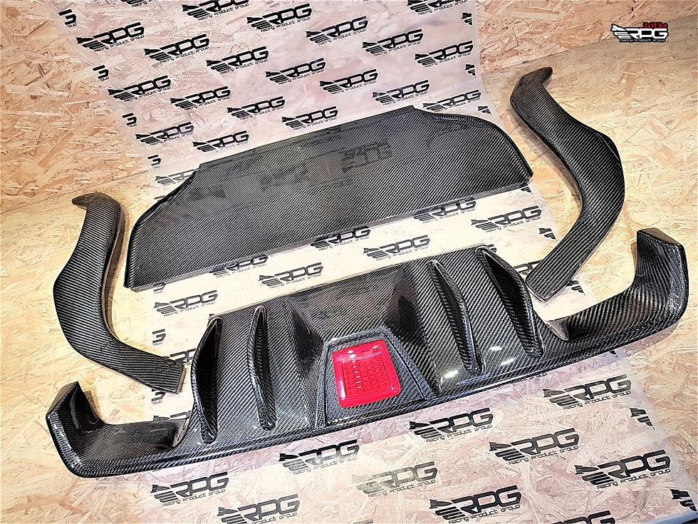 Thumbnail: GR Chassis- Vacuum Carbon Road Rage RR Rear 4 Pieces Under Diffuser Kit
