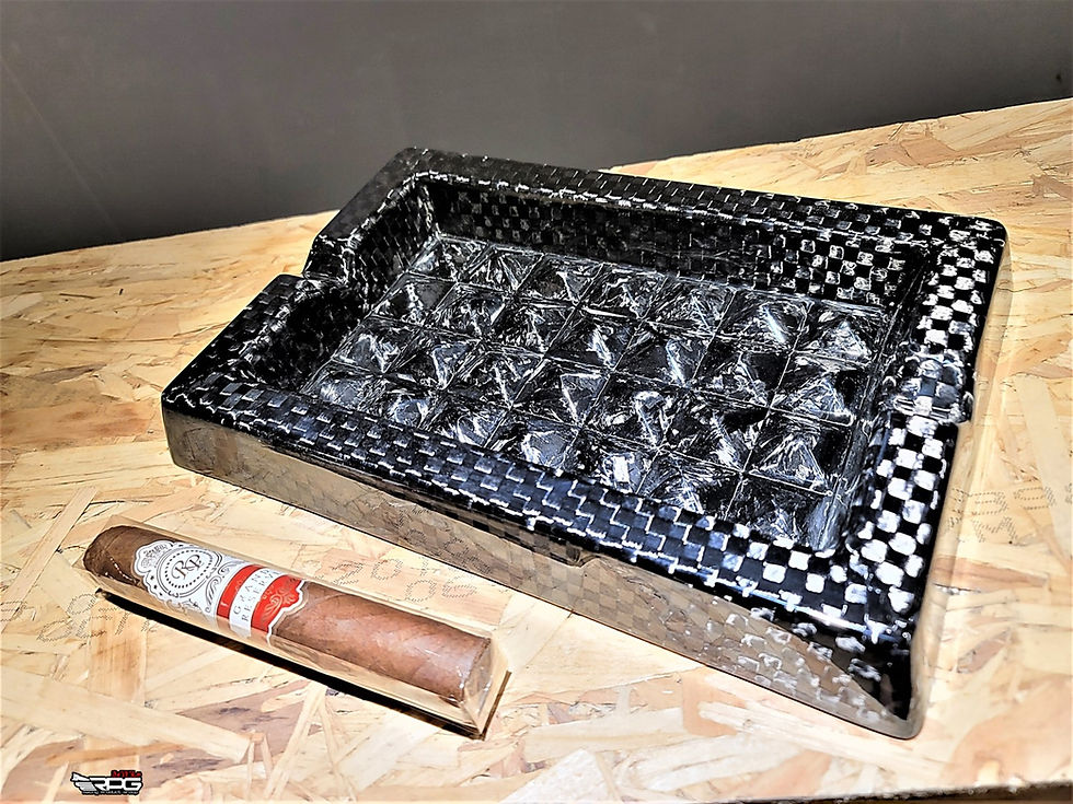 Thumbnail: CARbon LiFeSTyLe -Vacuum Form Forged Weave + 12K Plain Weave Carbon CigarAshTray