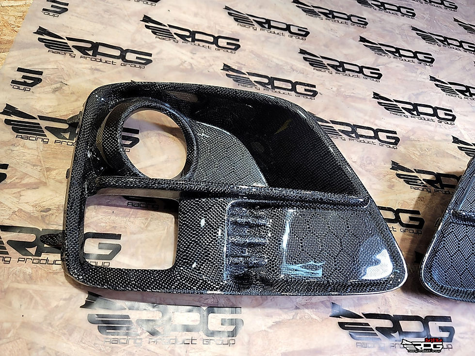 Thumbnail: [NEW] 15-17 VA - Vacuum Carbon Front Bumper Foglight Bezel Cover Set