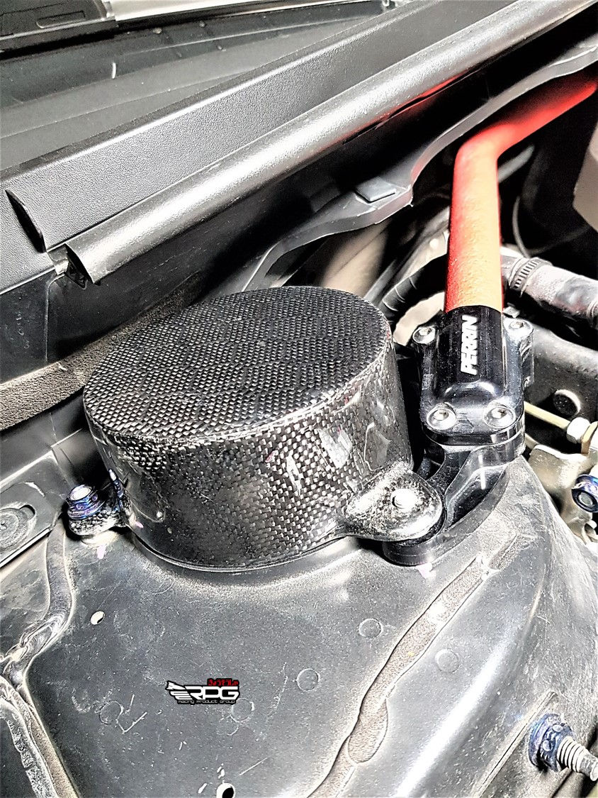 Thumbnail: VA STi Engine Bay Dress Up - Vacuum Carbon Strut Tower Cap
