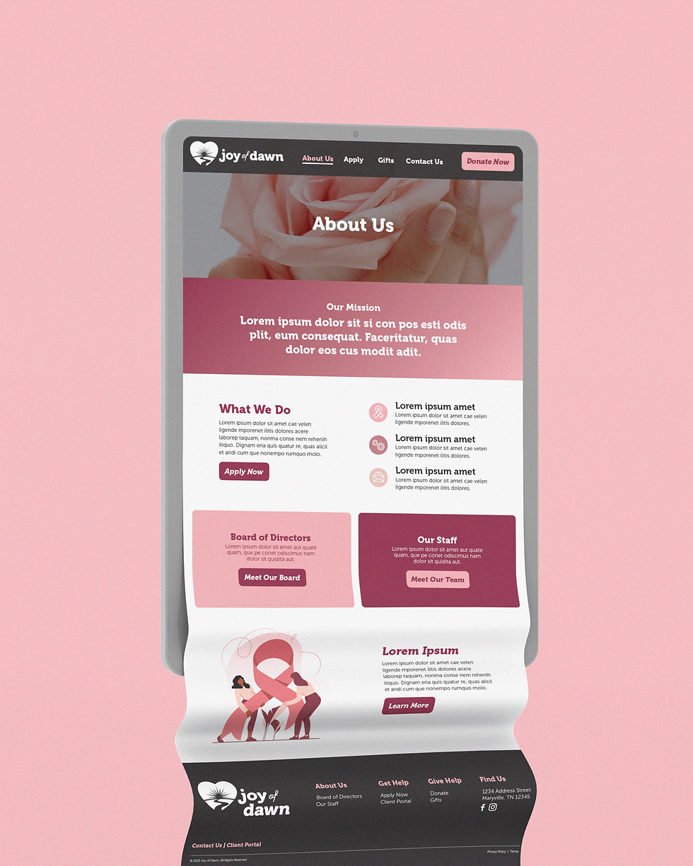 Joy of Dawn About Page Design