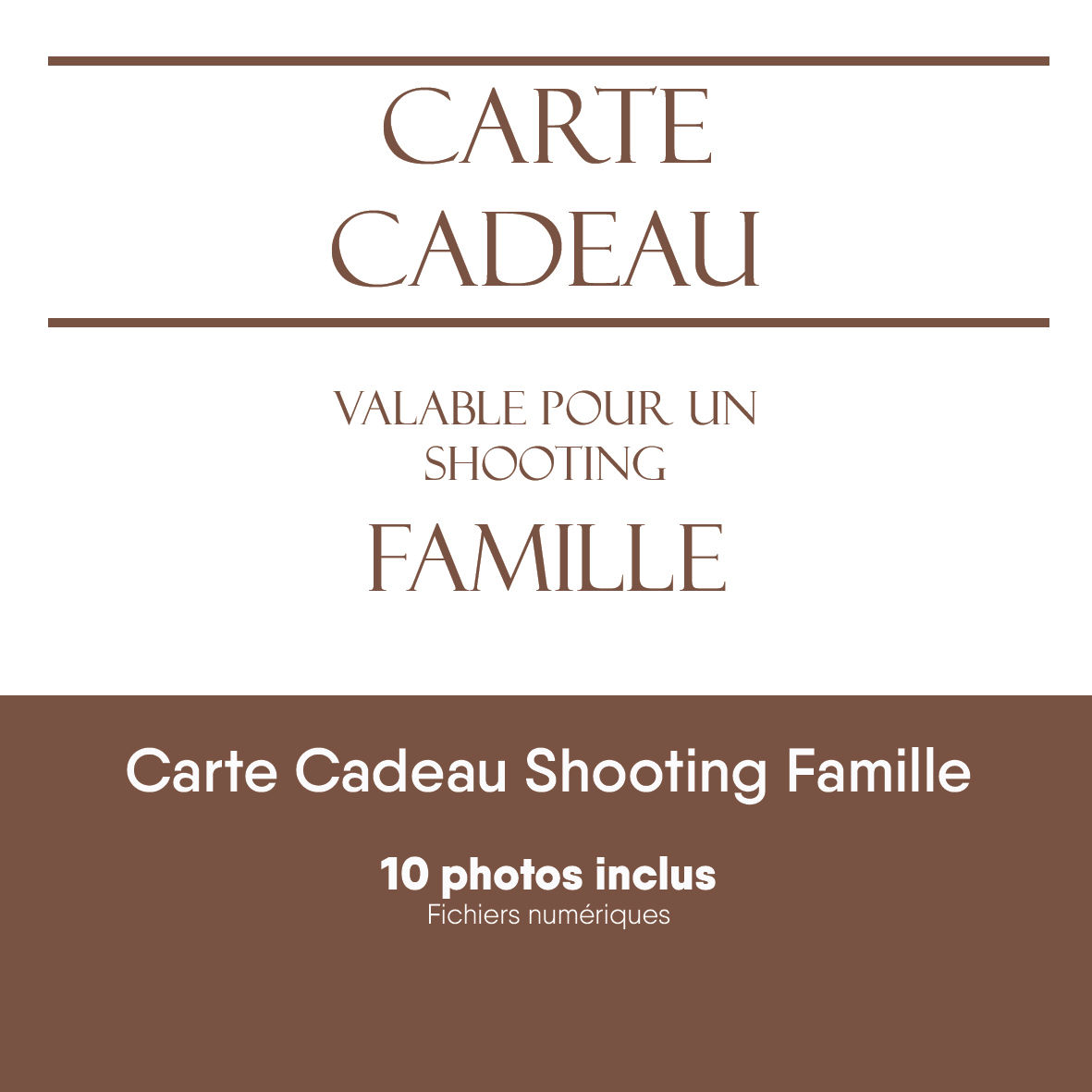 Carte Cadeau séance Famille - 10 photos